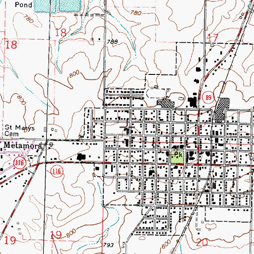 Topographic Map of Saint Marys Friary, IL