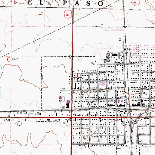 Topographic Map of Trinity Lutheran Church, IL