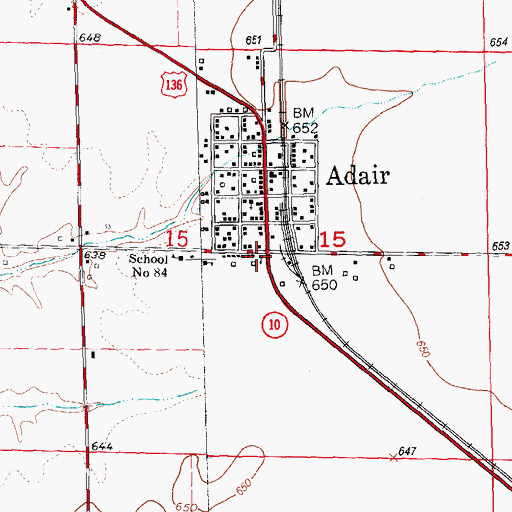 Topographic Map of Adair United Methodist Church (historical), IL