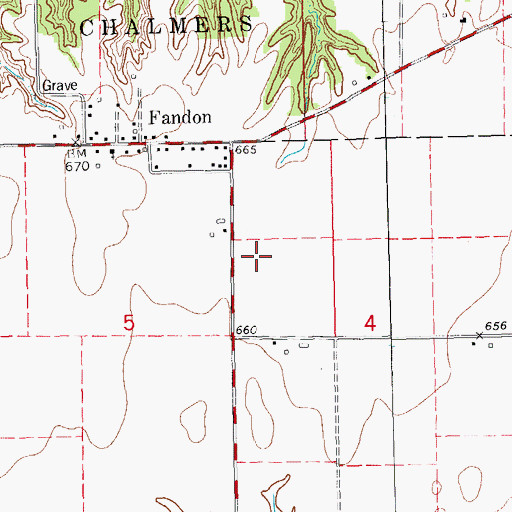 Topographic Map of Archer-Bethel Cemetery, IL