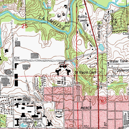 Topographic Map of Bayliss Hall, IL