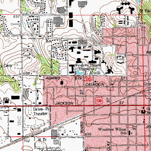 Topographic Map of Brooks Cultural Center, IL
