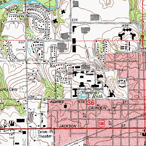 Topographic Map of Browne Hall, IL
