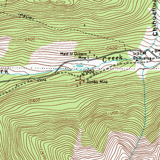 Topographic Map of Jumbo Mine, CO