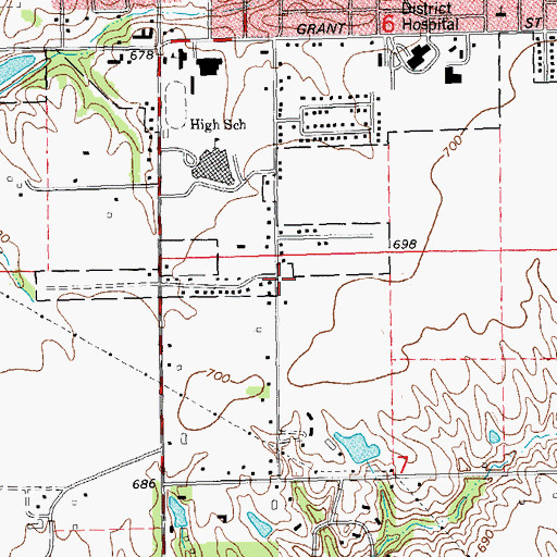 Topographic Map of Calvary Baptist Church, IL