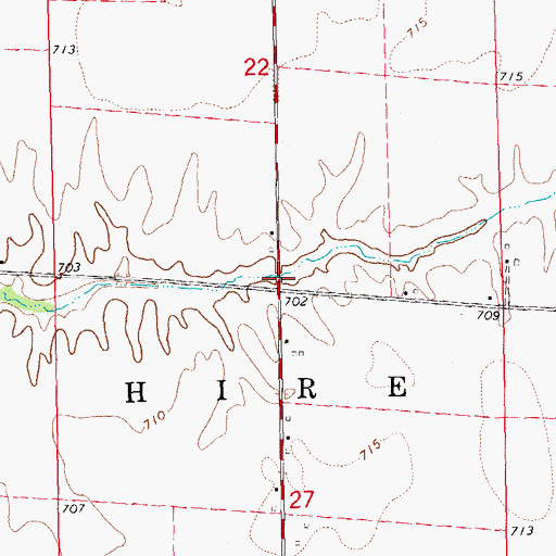 Topographic Map of Cedar Creek Baptist Church (historical), IL