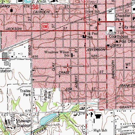 Topographic Map of Christian Endeavor Chapel (historical), IL