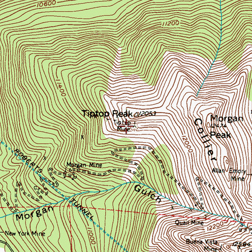 Topographic Map of Tiptop Mine, CO