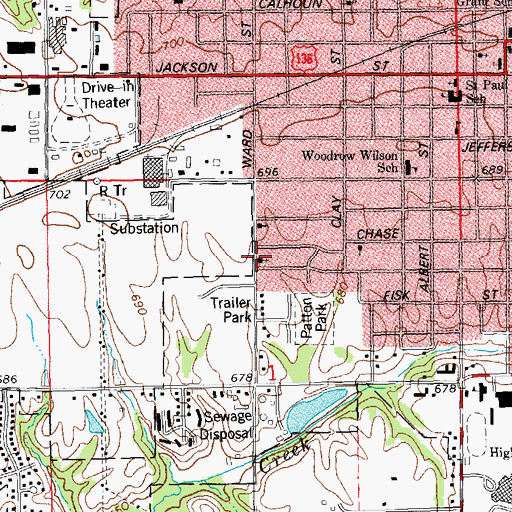 Topographic Map of Church of Christ, IL