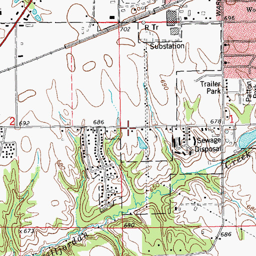 Topographic Map of Church of the Nazarene, IL