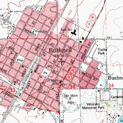 Topographic Map of Church of the Nazarene, IL