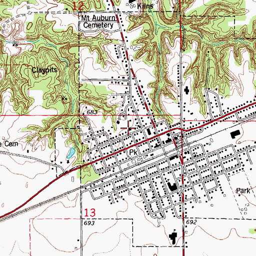 Topographic Map of Colchester United Methodist Church, IL