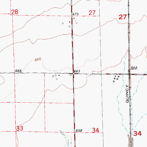 Topographic Map of Cottonwood Baptist Church (historical), IL