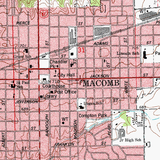 Topographic Map of Covenant Presbyterian Church, IL