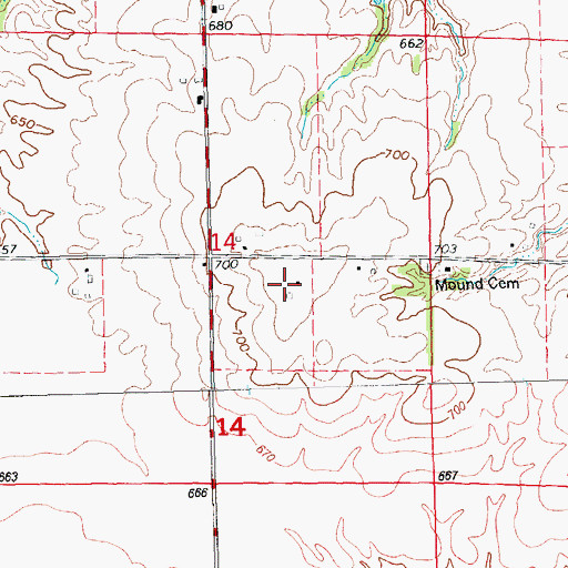 Topographic Map of Dyers Mound, IL
