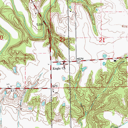 Topographic Map of Eagle Free Methodist Church (historical), IL