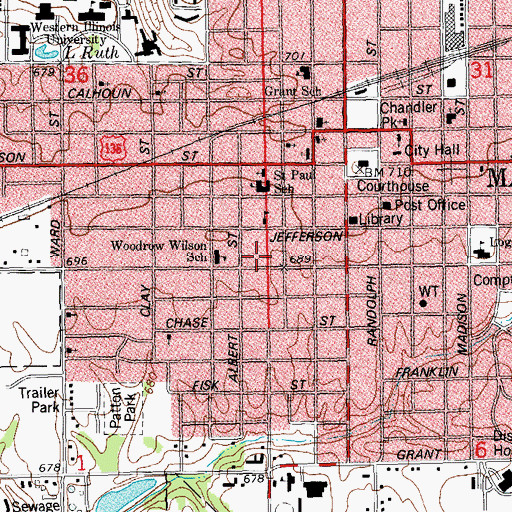 Topographic Map of Eisenhower Tower, IL