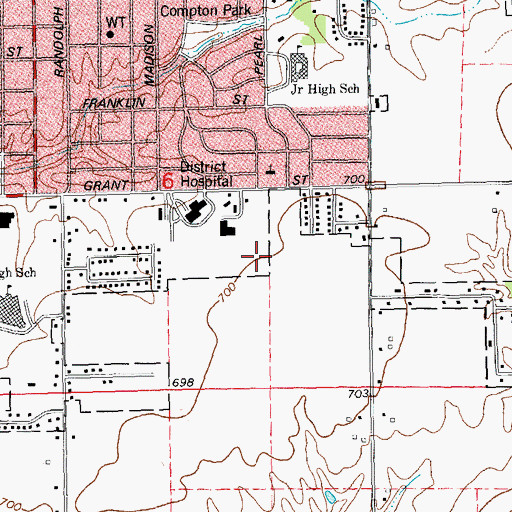 Topographic Map of Elms Nursing Home, IL