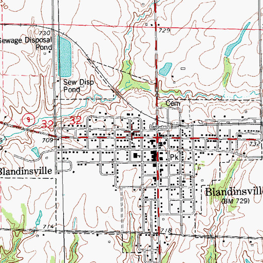 Topographic Map of First Christian Church, IL