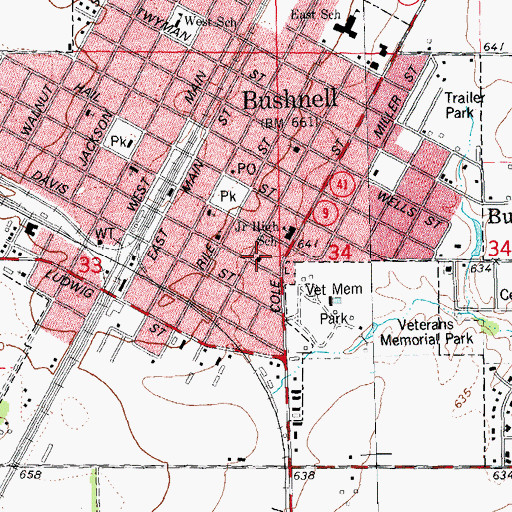Topographic Map of First Church of God (historical), IL
