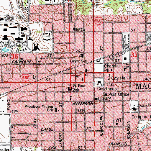 Topographic Map of First Church of Christ Scientist, IL