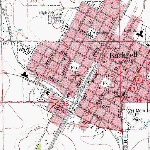 Topographic Map of First United Presbyterian Church, IL