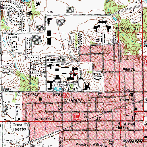 Topographic Map of Garwood Hall, IL