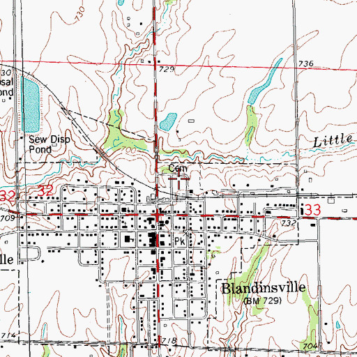 Topographic Map of Glade City Cemetery, IL