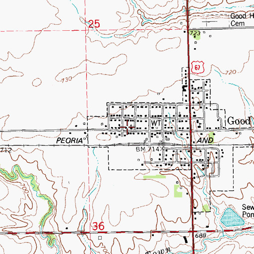 Topographic Map of Good Hope United Methodist Church, IL