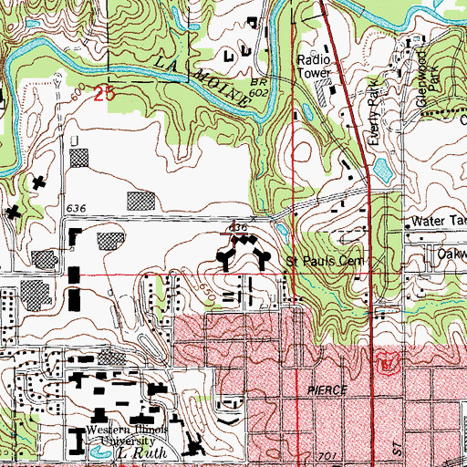Topographic Map of Henninger Hall, IL