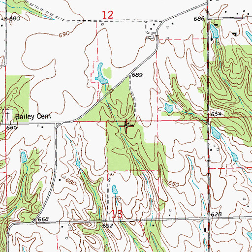 Topographic Map of Horn Field Campus, IL