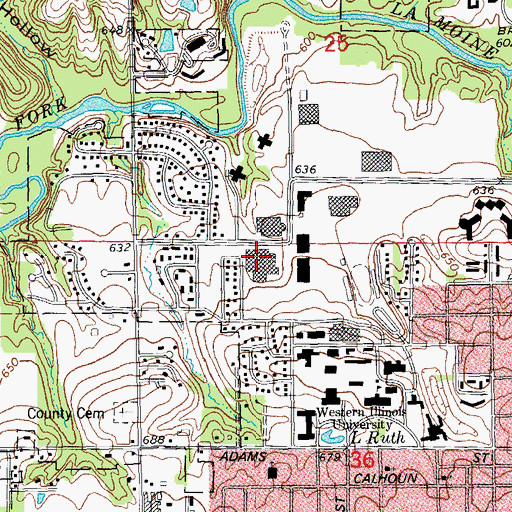 Topographic Map of Horrabin Hall, IL
