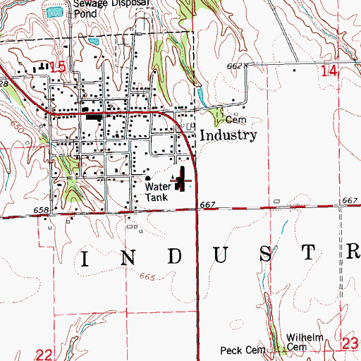 Topographic Map of Industry High School, IL