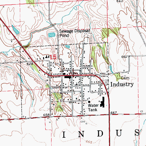 Topographic Map of Industry United Methodist Church, IL