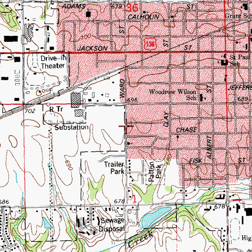 Topographic Map of Kingdom Hall of Jehovahs Witnesses, IL