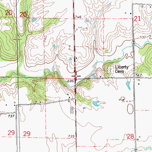 Topographic Map of Liberty Christian Church (historical), IL