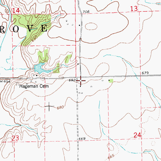 Topographic Map of Lynn Grove Methodist Episcopal Church (historical), IL