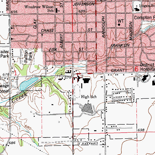 Topographic Map of MacArthur Elementary School, IL
