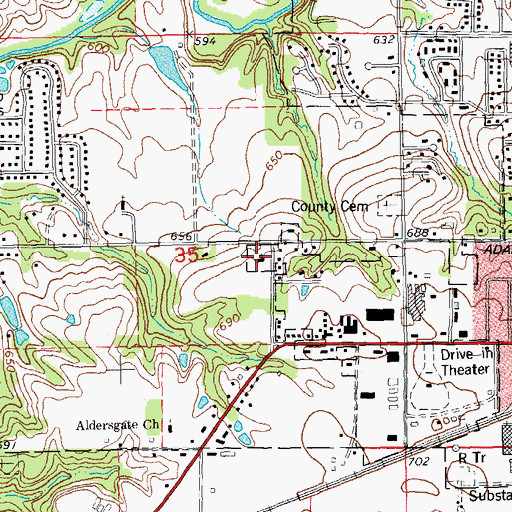 Topographic Map of Macomb Assembly of God Church, IL