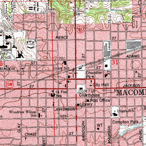 Topographic Map of Macomb Female Seminary (historical), IL