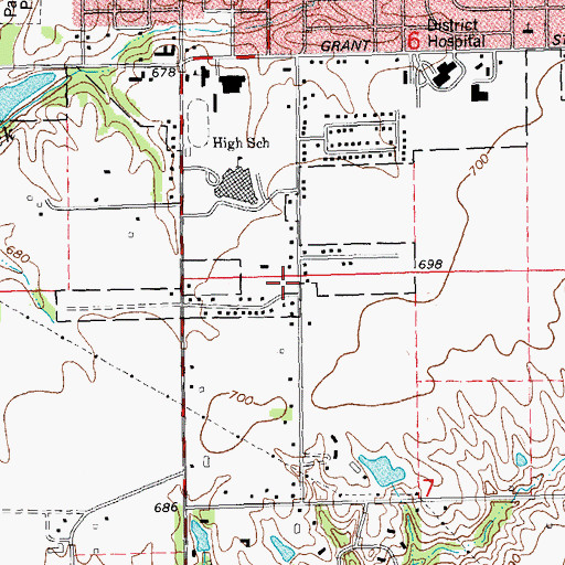 Topographic Map of Maple Avenue Christian Church, IL