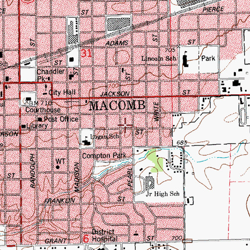 Topographic Map of McDonough County Orphanage (historical), IL