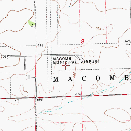 Topographic Map of Mcdonough County Poor Farm (historical), IL