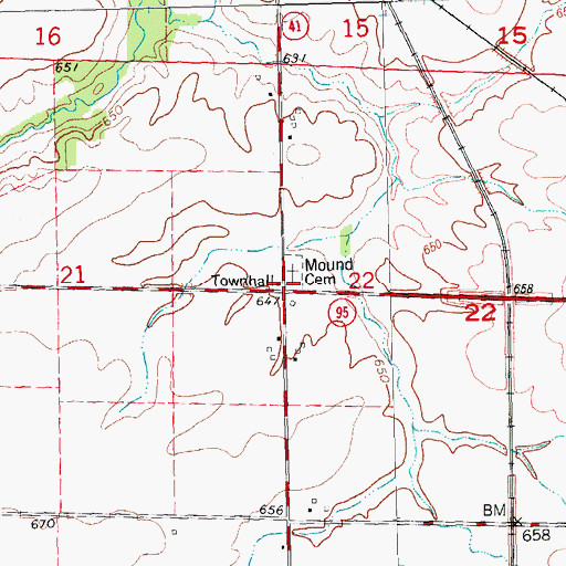 Topographic Map of Mound Chapel Methodist Church (historical), IL