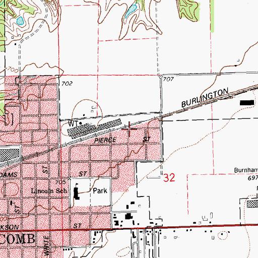 Topographic Map of Mount Calvary Church of God in Christ, IL