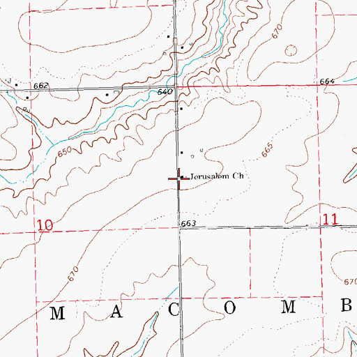 Topographic Map of Mount Pisgah Evangelical Lutheran Church (historical), IL
