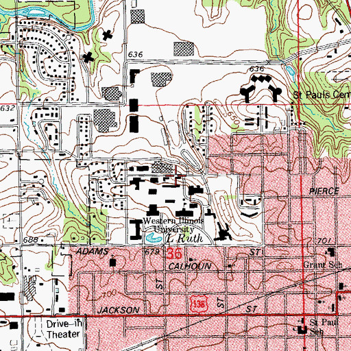 Topographic Map of Mowbray Hall, IL