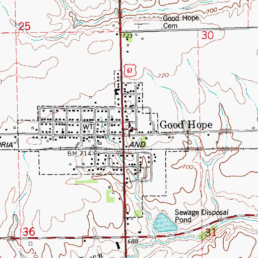 Topographic Map of Northwestern Elementary School, IL