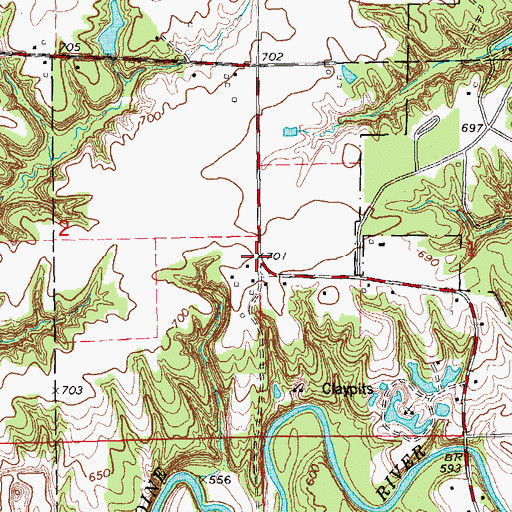 Topographic Map of Ragtown (historical), IL