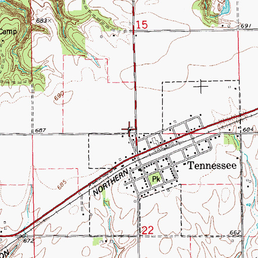 Topographic Map of Sacred Heart Catholic Church, IL